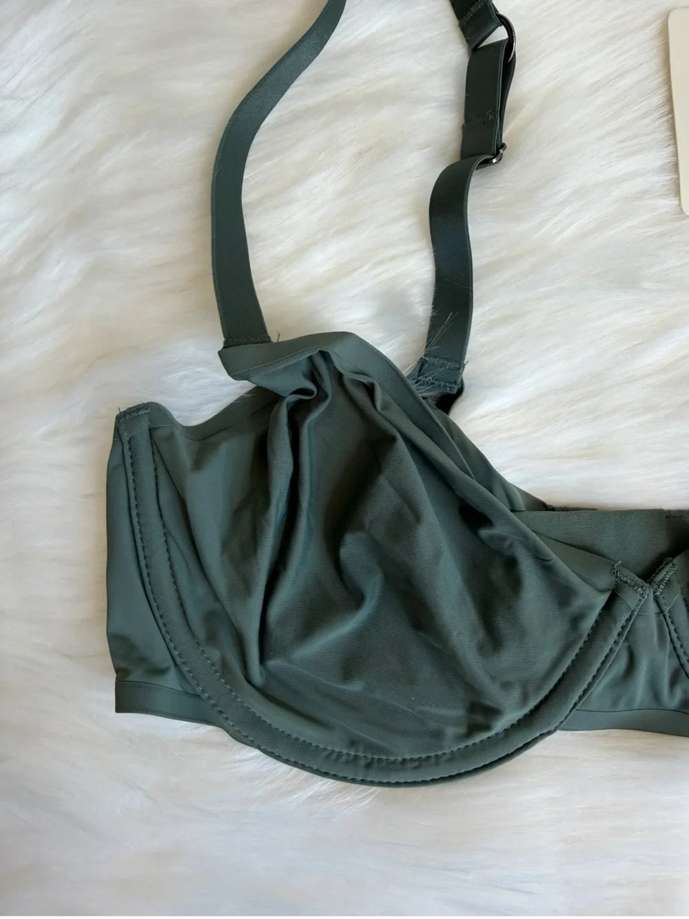 NWT SMOOTHEZ by Aerie Unlined Mesh Full Coverage Underwire Bra Green Size 34D - Picture 3 of 14